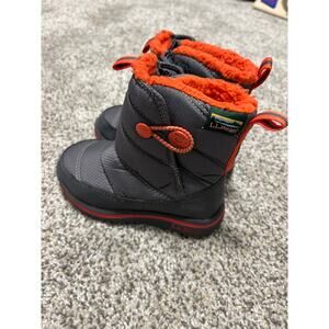 L.L.Bean Kids' Winter Boots. Gray & Orange. Size Toddler 8 (8C).